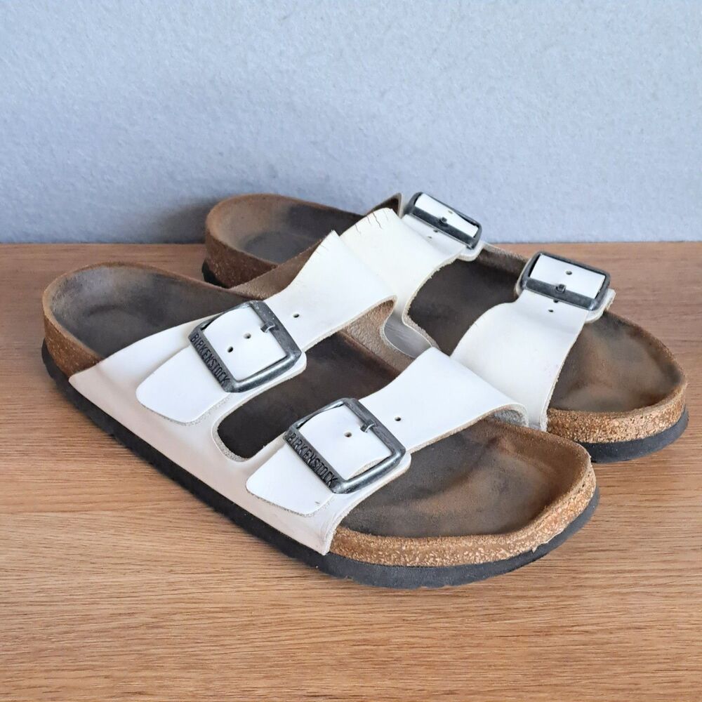 Birkenstock Arizona Women's 7 US 38 EU White Patent Sandals Narrow Vegan